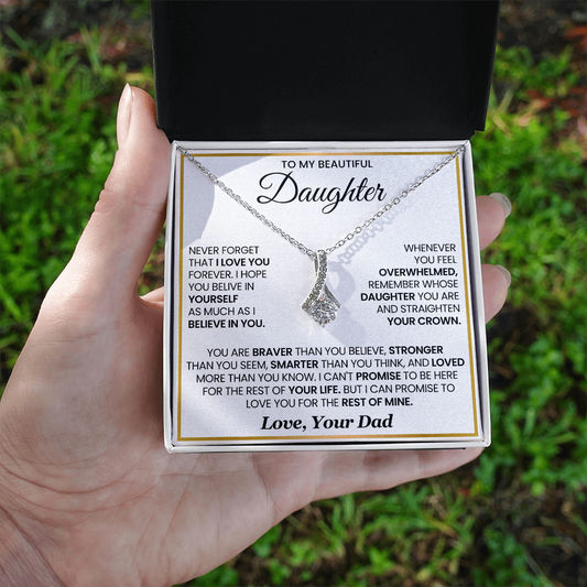 To My Daughter Meaningful Necklace Gift with Inspirational Message Card