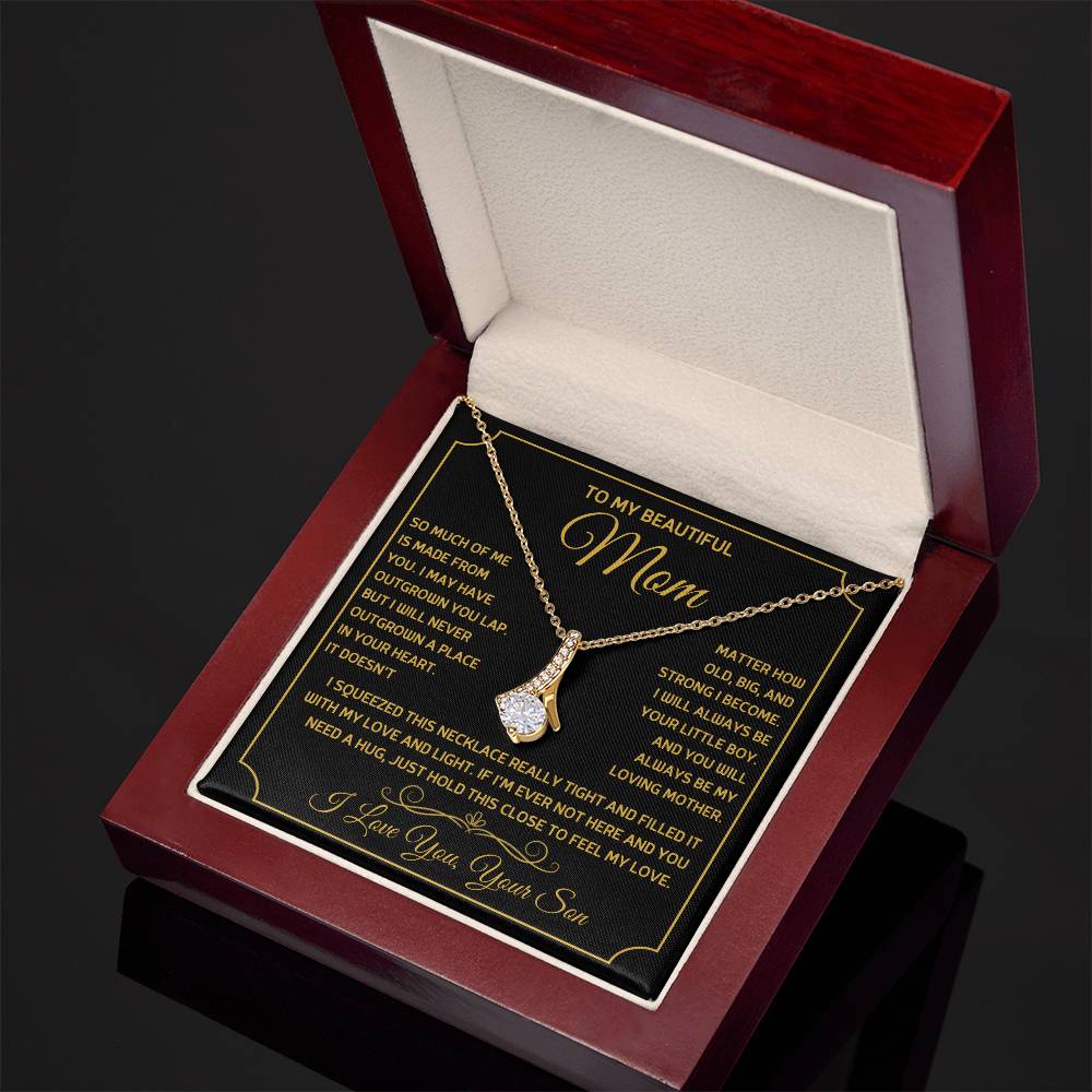 To My Mom Meaningful Necklace Gift with Keepsake Message Card