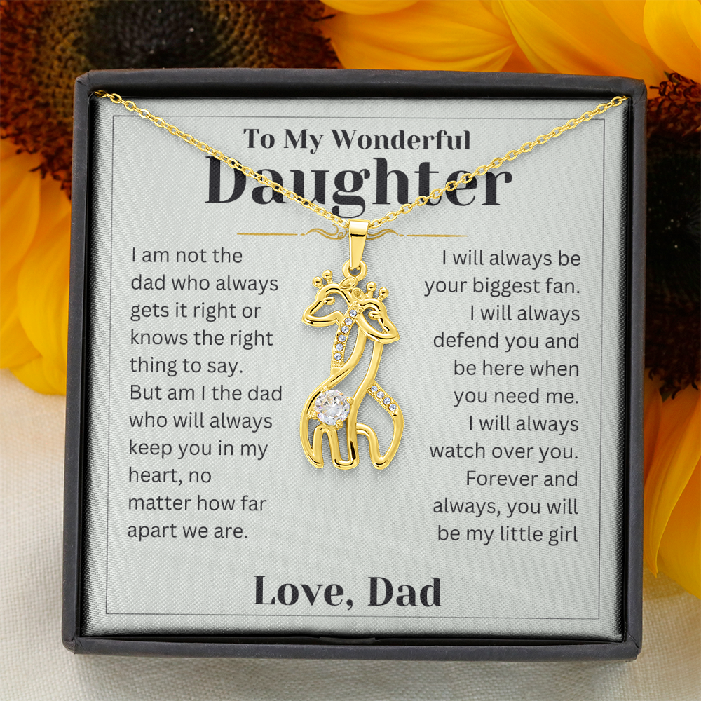Gift For Daughter - Always Watch Over You - Giraffe Necklace