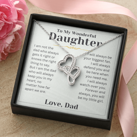 Gift For Daughter - Always Watch Over You - Heart to Heart Necklace