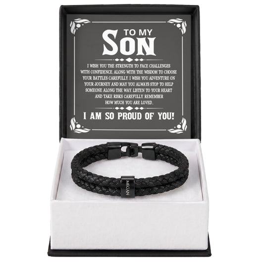 Gift For Son - Remember How Much You're Loved - Customized Bracelet