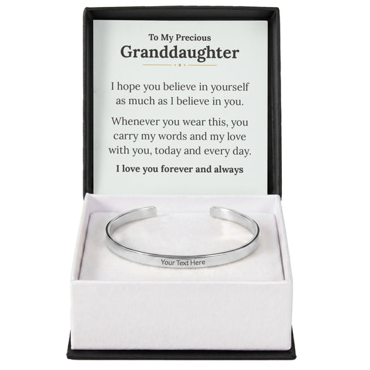 Gift For Granddaughter - I Believe in You - Engravable Bracelet