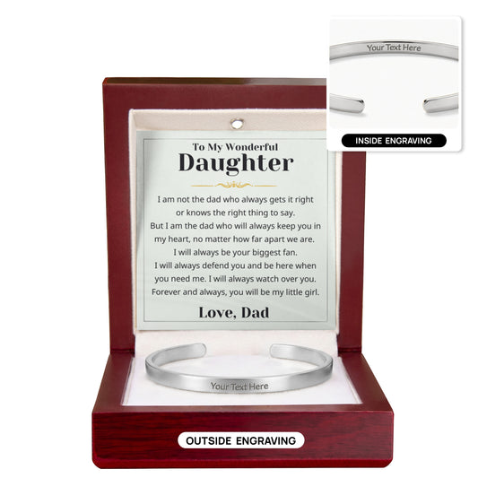 Gift For Daughter - Always Watch Over You - Engraved Bracelet