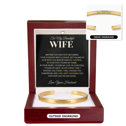 Gift For Wife - Never Forget -  Engravable Bracelet