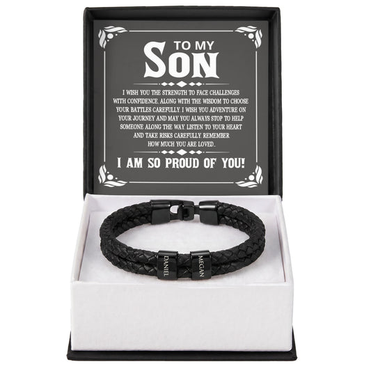 Gift For Son - Remember How Much You're Loved - Customized Bracelet