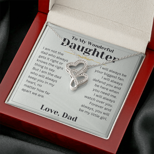 Gift For Daughter - Always Watch Over You - Heart to Heart Necklace