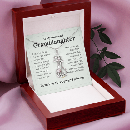 Gift For Grandaughter - Cant Be There - Giraffe Necklace