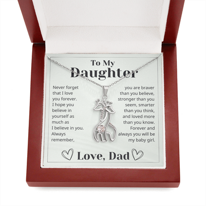 Gift For Daughter - Stronger Than You Seem - Giraffe Necklace
