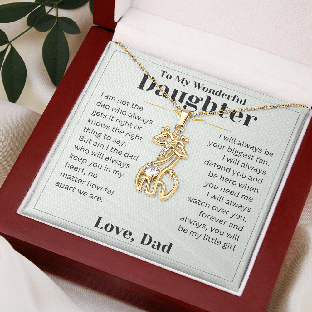 Gift For Daughter - Be My Little Girl - Giraffe Necklace