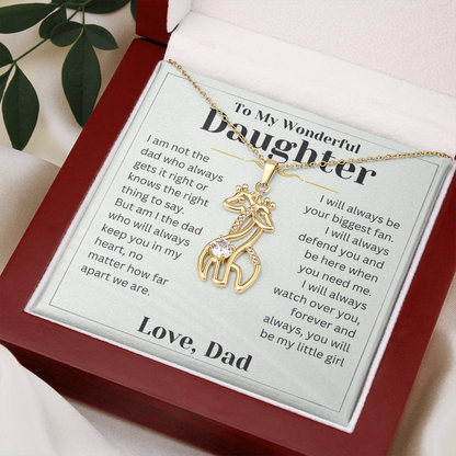 Gift For Daughter - Be My Little Girl - Giraffe Necklace