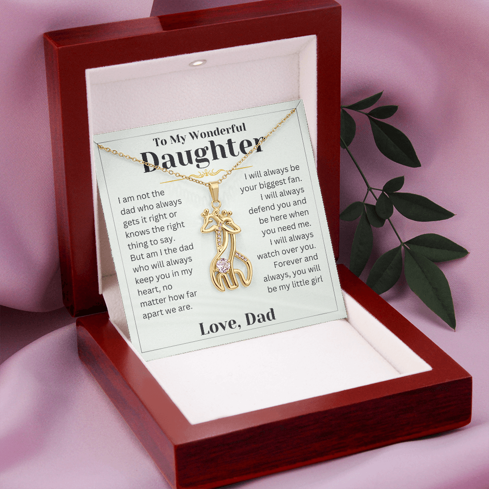 Gift For Daughter - Always Watch Over You - Giraffe Necklace