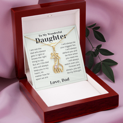 Gift For Daughter - Always Watch Over You - Giraffe Necklace