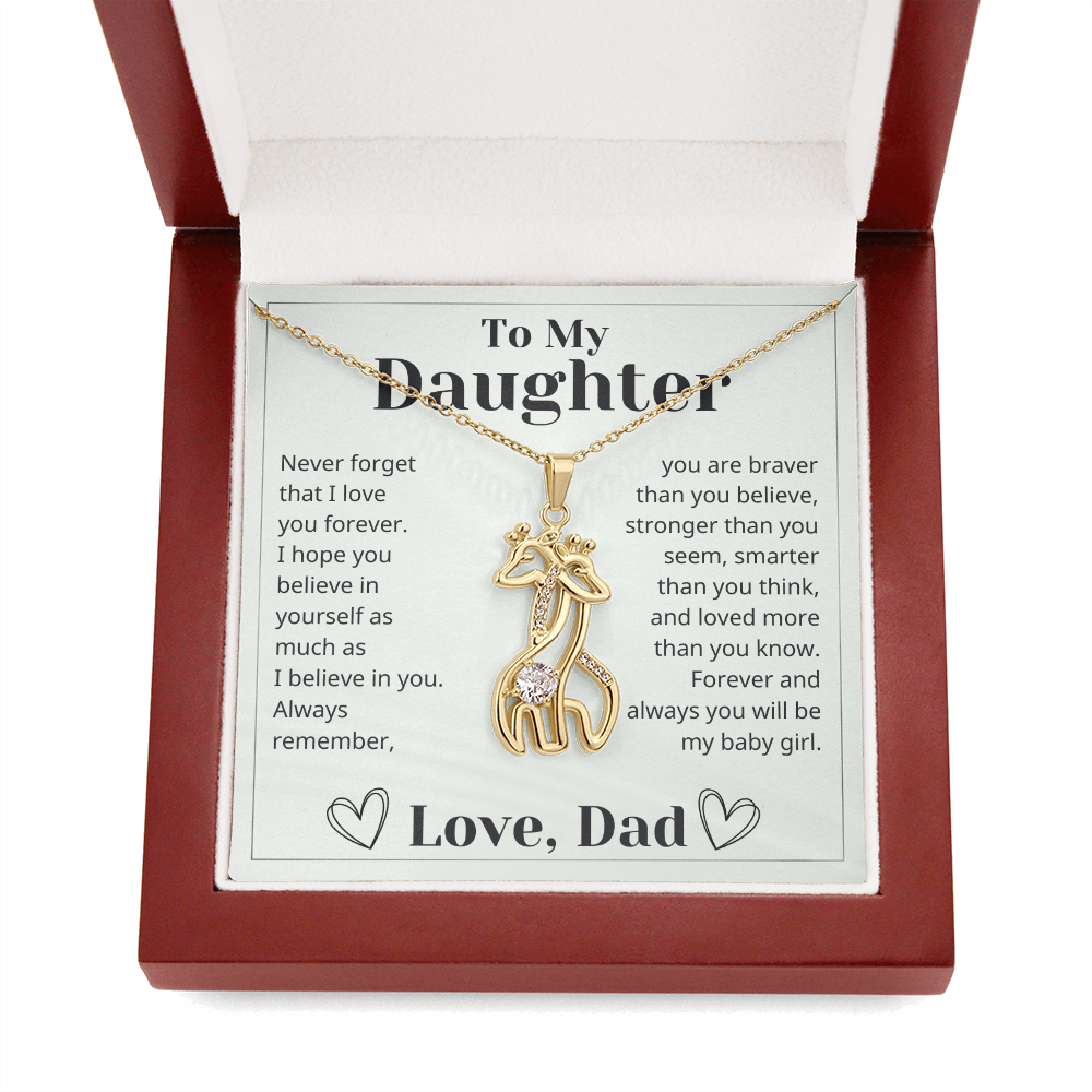 Gift For Daughter - Stronger Than You Seem - Giraffe Necklace