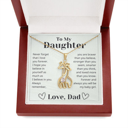 Gift For Daughter - Stronger Than You Seem - Giraffe Necklace