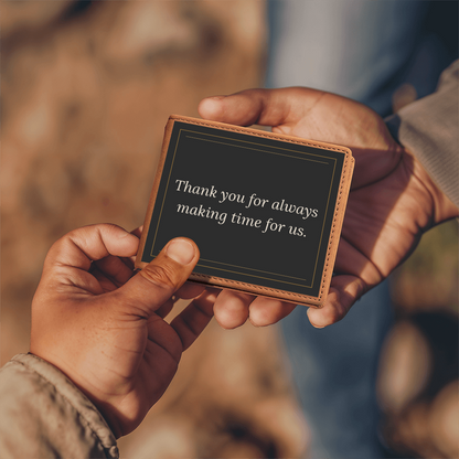 For Dad — Genuine Leather Wallet with a Message