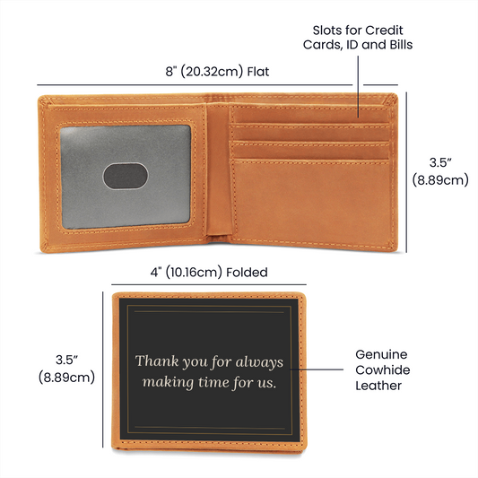 For Dad — Genuine Leather Wallet with a Message