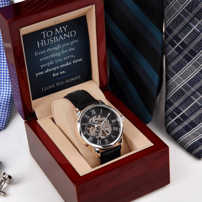 Gift For Husband - Always Make Time  For Us Open Faced Watch