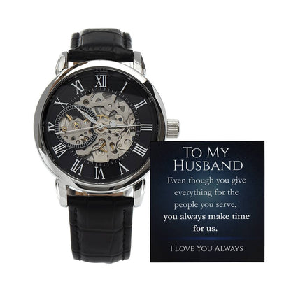 Gift For Husband - Always Make Time  For Us Open Faced Watch