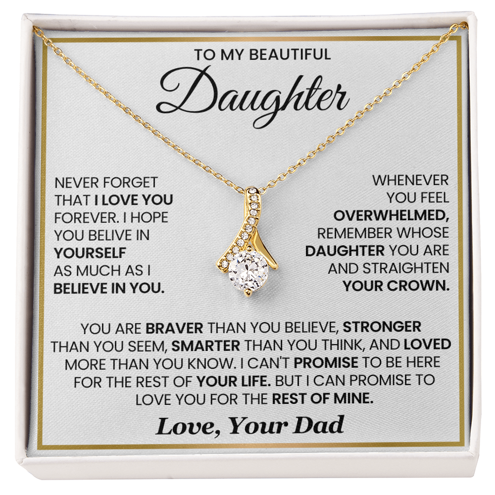 To My Daughter Meaningful Necklace Gift with Inspirational Message Card