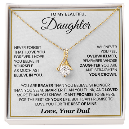 To My Daughter Meaningful Necklace Gift with Inspirational Message Card