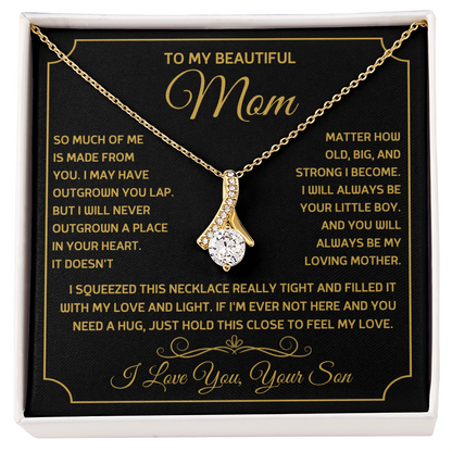 To My Mom Meaningful Necklace Gift with Keepsake Message Card