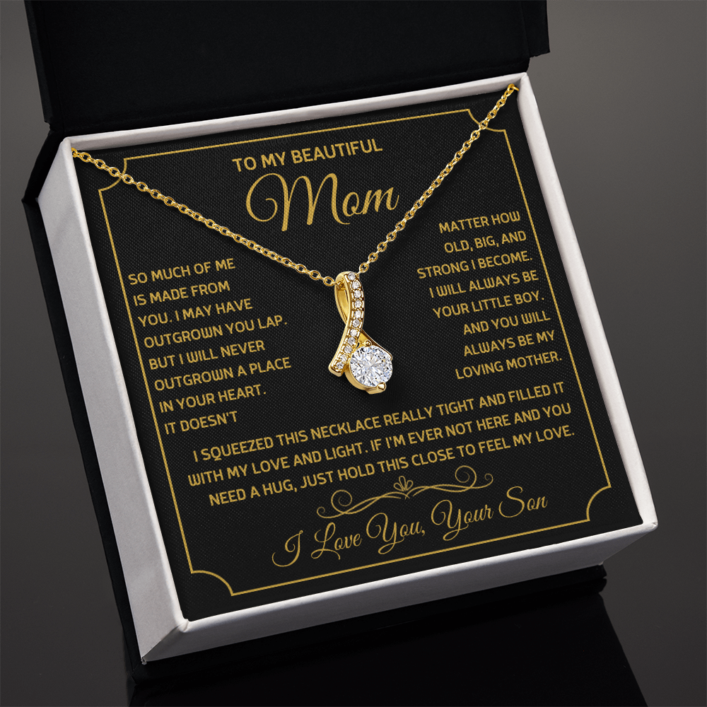 To My Mom Meaningful Necklace Gift with Keepsake Message Card