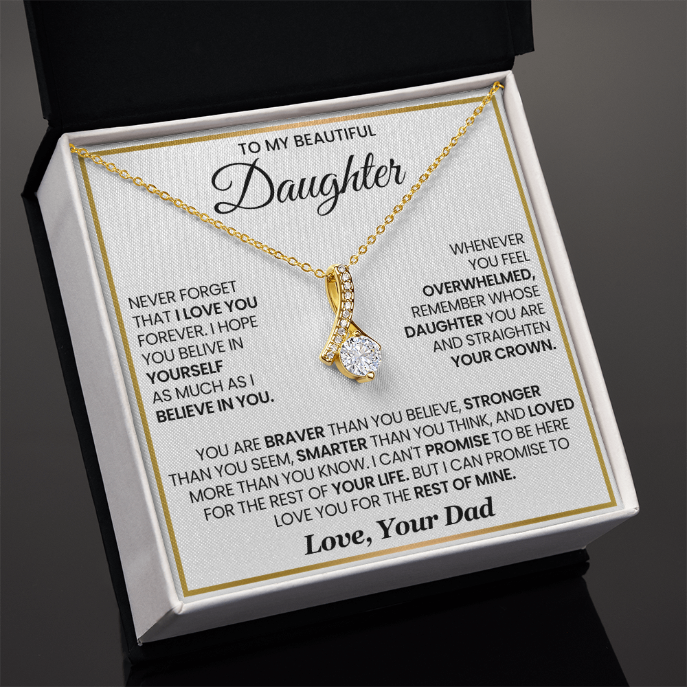 To My Daughter Meaningful Necklace Gift with Inspirational Message Card