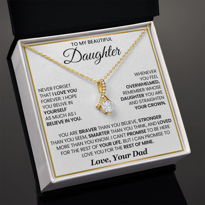 To My Daughter Meaningful Necklace Gift with Inspirational Message Card