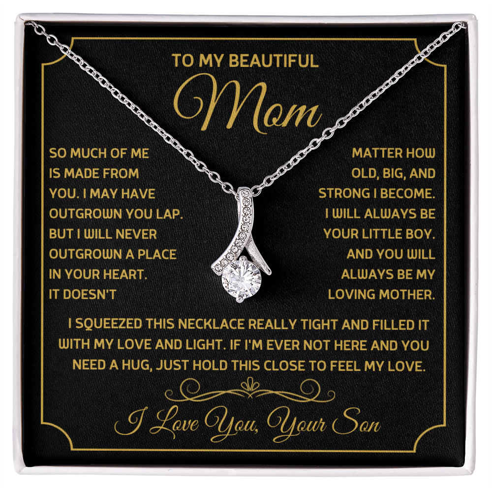 To My Mom Meaningful Necklace Gift with Keepsake Message Card