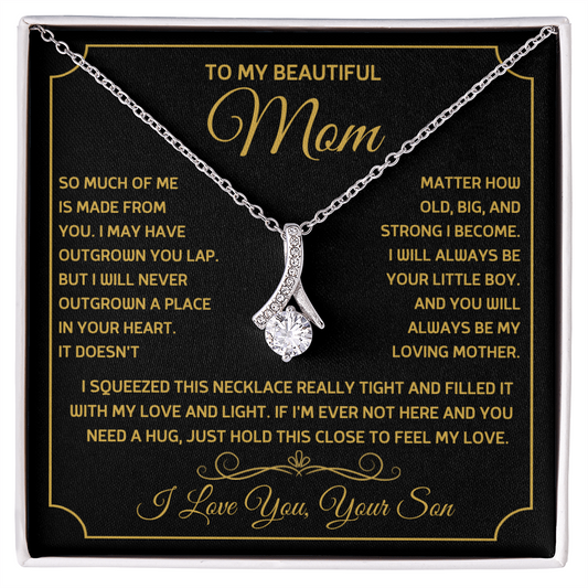 To My Mom Meaningful Necklace Gift with Keepsake Message Card