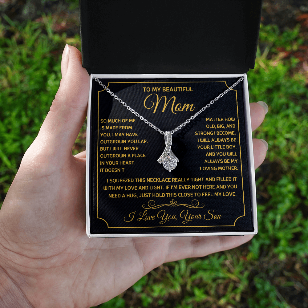 To My Mom Meaningful Necklace Gift with Keepsake Message Card