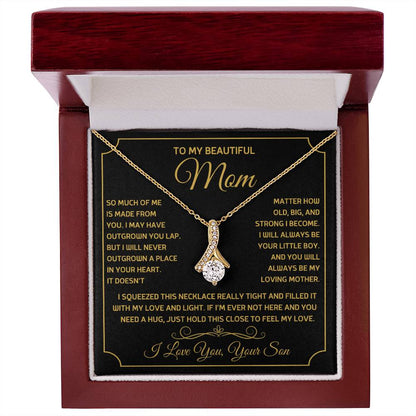 To My Mom Meaningful Necklace Gift with Keepsake Message Card