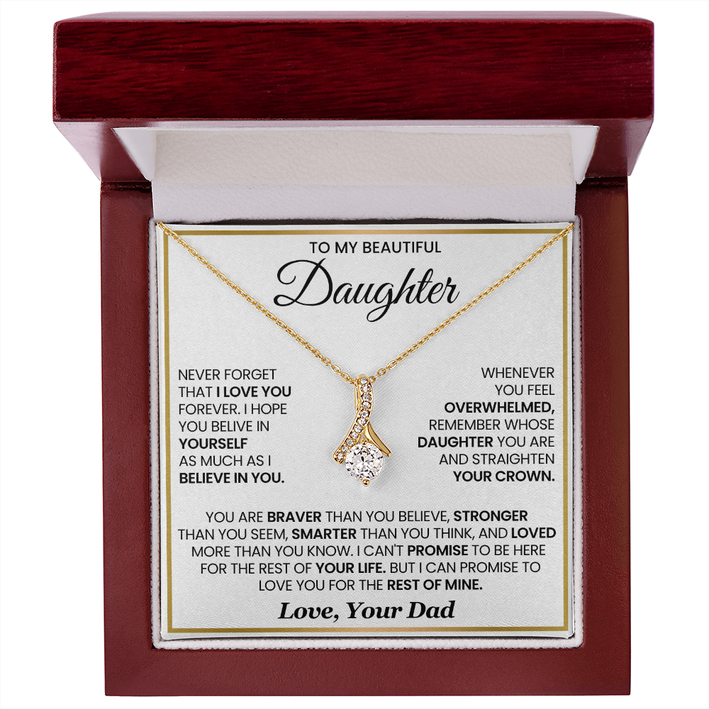To My Daughter Meaningful Necklace Gift with Inspirational Message Card