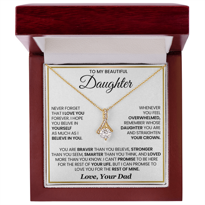 To My Daughter Meaningful Necklace Gift with Inspirational Message Card