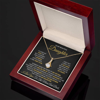 To My Daughter Moon and Back Necklace Gift with Message Card