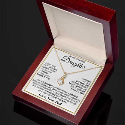 To My Daughter Meaningful Necklace Gift with Inspirational Message Card