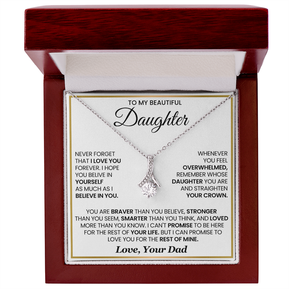 To My Daughter Meaningful Necklace Gift with Inspirational Message Card