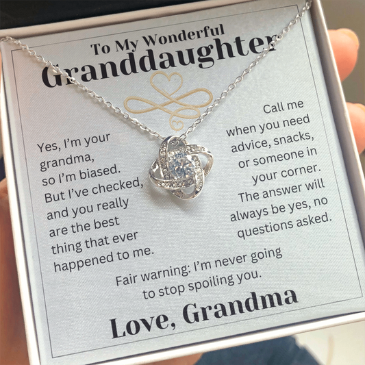 Gift For Granddaughter - Never Stop Spoiling You - Infinity Knot Necklace
