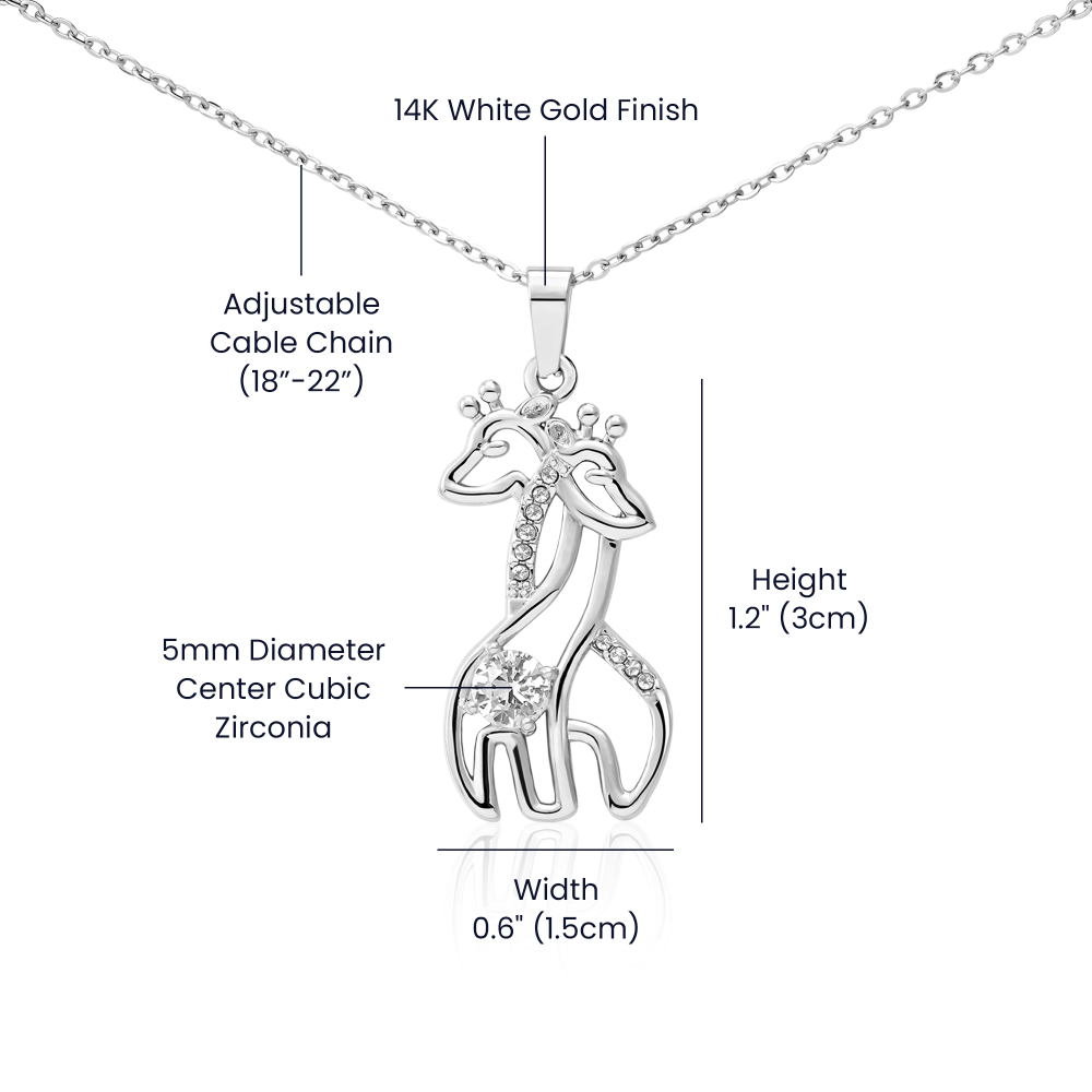 Gift For Daughter - Be My Little Girl - Giraffe Necklace