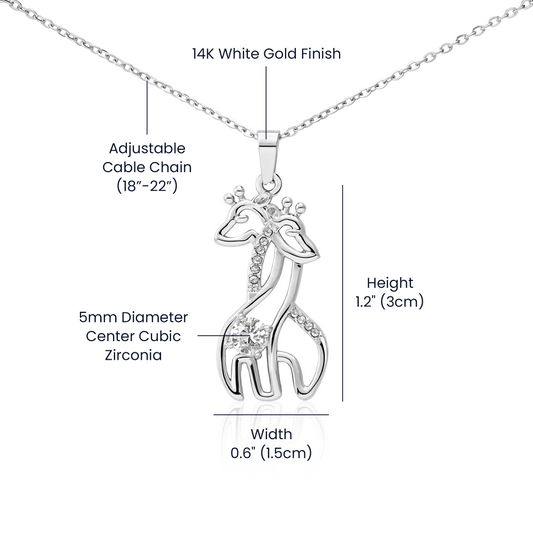 Gift For Daughter - Be My Little Girl - Giraffe Necklace