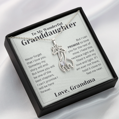 Gift For Granddaughter - Promise to Love You - Giraffe Necklace