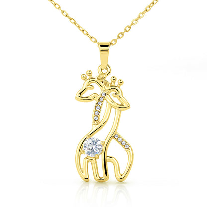 Gift For Granddaughter - Promise to Love You - Giraffe Necklace