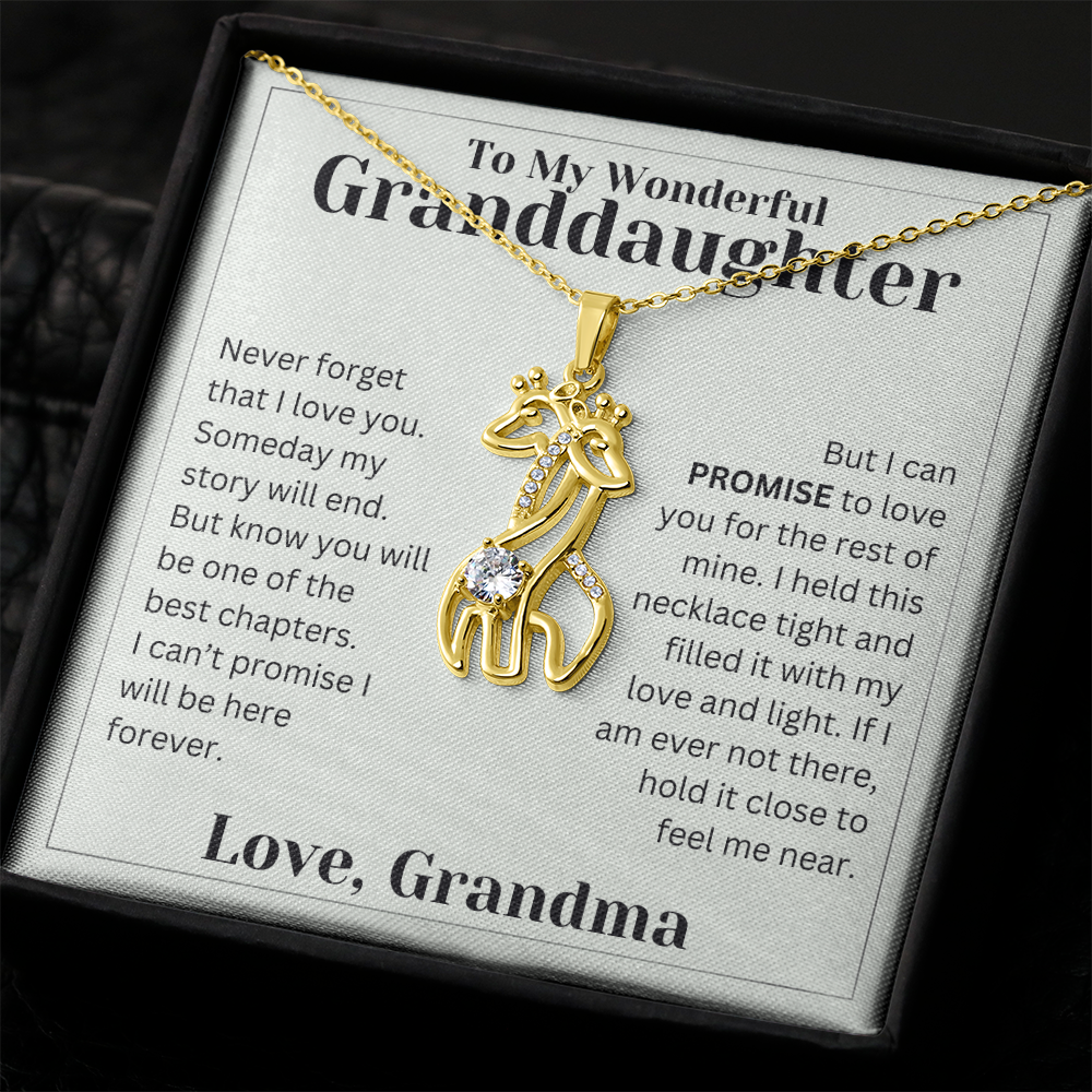 Gift For Granddaughter - Promise to Love You - Giraffe Necklace