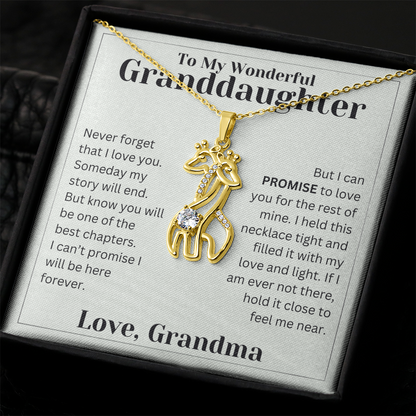 Gift For Granddaughter - Promise to Love You - Giraffe Necklace