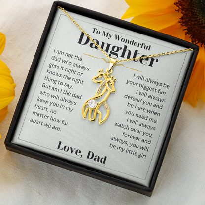 Gift For Daughter - Be My Little Girl - Giraffe Necklace