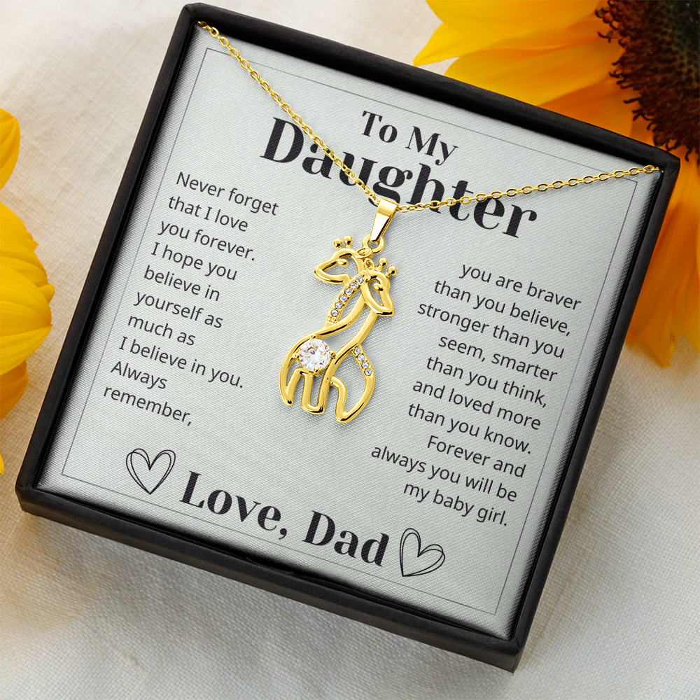 Gift For Daughter - Stronger Than You Seem - Giraffe Necklace